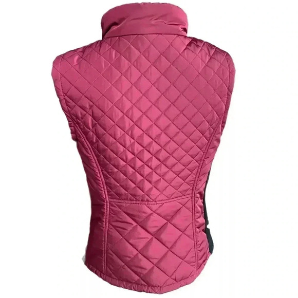ANDREW MARC Ladies' Quilted Vest Size Small Red Beet Full Zip Sleeveless Jacket - Picture 7 of 12